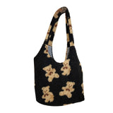 Cute Bear Print Portable Top-handle Bags