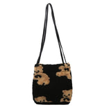 Cute Bear Print Portable Top-handle Bags